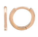 14k Rose Solid Gold Mini Huggie Earrings 9mm