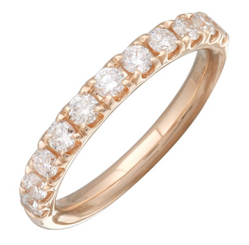 14k Rose Gold Round Diamond Band .70ctw