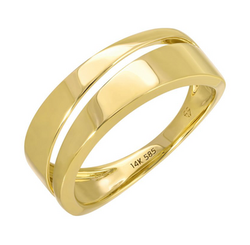 14k Yellow Solid Gold Triangle Wrap Ring