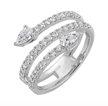 18k White Gold Diamond Wrap Ring 1.00ctw