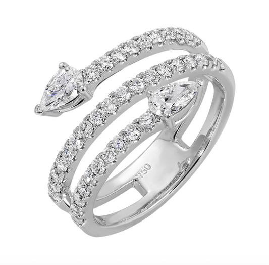 18k White Gold Diamond Wrap Ring 1.00ctw