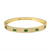 14k Yellow Gold Emerald Diamond Bangle 2.00ctw