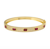 14k Yellow Gold Ruby Diamond Bangle 2.25ctw