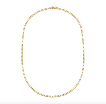 14k Yellow Gold Classic Diamond Tennis Necklace 8.50ctw