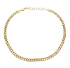 14k Yellow Gold Diamond Cuban Link Choker Necklace .90ctw
