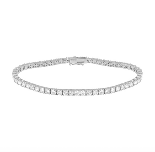 14k White Gold Classic Diamond Tennis Bracelet 2.50ctw