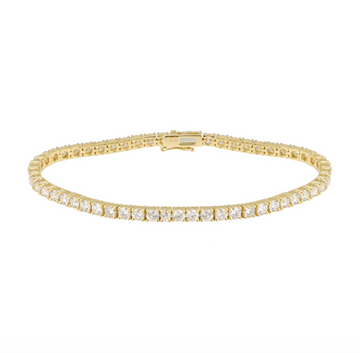 14k Yellow Gold Classic Diamond Tennis Bracelet 3.50ctw