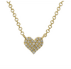 14k Yellow Gold Diamond Heart Necklace 5mm
