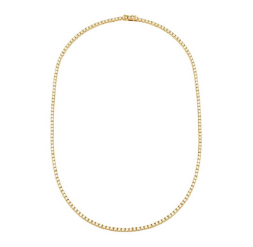 14k Yellow Gold Classic Diamond Tennis Necklace 2.35ctw