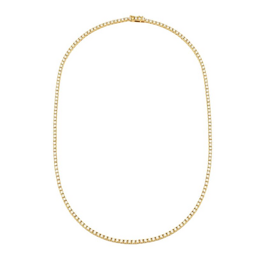 14k Yellow Gold Classic Diamond Tennis Necklace 2.35ctw
