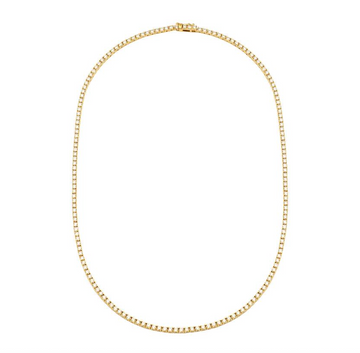 14k Yellow Gold Classic Diamond Tennis Necklace 8.50ctw