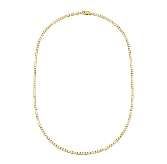 14k Yellow Gold Classic Diamond Tennis Necklace 8.50ctw