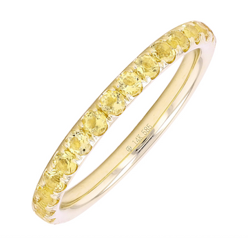 14k Yellow Gold Citrine Eternity Band .90ctw