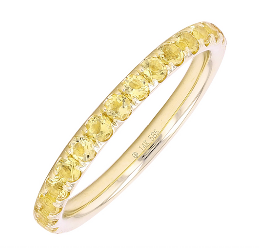 14k Yellow Gold Citrine Eternity Band .90ctw