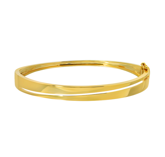 14k Yellow Solid Gold Wrap Bangle