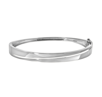 14k White Solid Gold Wrap Bangle