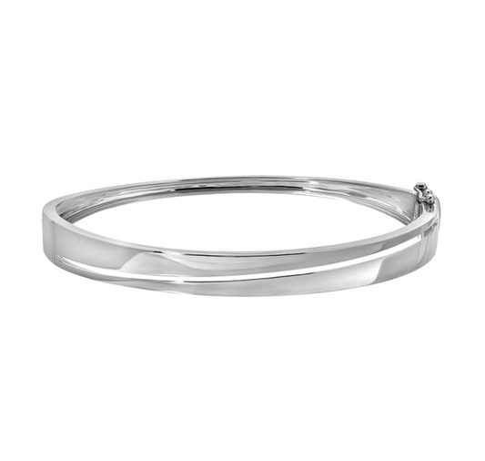 14k White Solid Gold Wrap Bangle