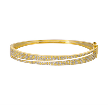 14k Yellow Gold Diamond Wrap Bangle 1.10ctw