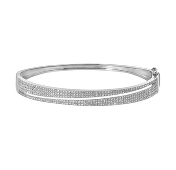 14k White Gold Diamond Wrap Bangle 1.10ctw