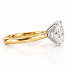 18k Yellow & White Gold Two Tone 3.02ct Natural Round Diamond Solitaire Engagement Ring