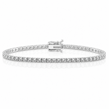 14k White Gold Lab Grown Round Diamond Classic Tennis Bracelet 2.50ctw
