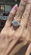 14k White Gold 2.00ct Natural Round Diamond Halo Engagement Ring