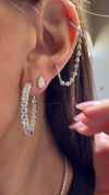 14k White Gold Lab Diamond Inside Out Hoop Earrings 5.00ctw