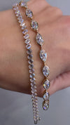 14k Yellow Gold Lab Grown Emerald Diamond Tennis Bracelet 10.00ctw