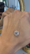 14k Rose Gold 1.85ct Lab Grown Round Diamond Halo Necklace