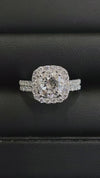 14k White Gold 2.00ct Lab Grown Round Diamond Halo Engagement Ring