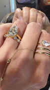 14k Yellow Gold Lab Grown Pear Diamond Wrap Ring 1.00ctw