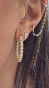 14k Yellow Gold Lab Diamond Inside Out Hoop Earrings 5.00ctw