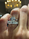 14k White Gold Lab Grown Emerald Diamond Eternity Band 5.50ctw