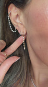 14k Yellow Gold Dangling Diamonds Charm Huggie Earrings .45ctw