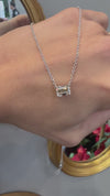 14k White Gold 1.50ct Lab Grown Emerald Diamond Solitaire Necklace