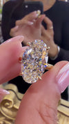 18k Yellow Gold 7.00ct Lab Grown Moval Diamond Invisible Halo Solitaire Engagement Ring