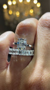 14k White Gold 2.70ct Lab Grown Elongated Cushion Diamond Solitaire Engagement Ring
