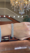 14k White Gold Three Row Lab Grown Round Diamond Classic Tennis Bracelet 14.50ctw
