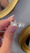 14k White Gold Lab Grown Oval Diamond Eternity Band 5.50ctw
