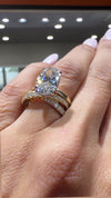 14k Yellow Gold Lab Grown Criss Cross Infinity Diamond Band 1.00ctw