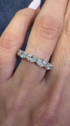 14k White Gold Lab Grown Oval Diamond East West Band 1.50ctw