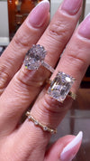 14k White Gold 4.50ct Lab Grown Oval Diamond Invisible Halo Engagement Ring