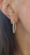 14k Yellow Gold Lab Diamond Inside Out Round Hoop Earrings 2.00ctw