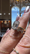 14k Yellow Gold 4.50ct Lab Grown Emerald Diamond Bezel Engagement Ring