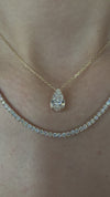 14k Yellow Gold 2.50ct Lab Grown Pear Diamond Solitaire Necklace