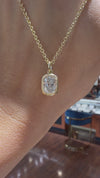 14k Yellow Gold 2.00ct Lab Grown Cushion Diamond Bezel Necklace