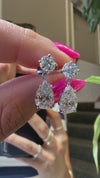 14k White Gold Lab Grown Round & Pear Multi Shape Diamond Earrings 5.00ctw