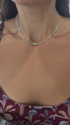 14k White Gold Illusion Emerald Diamond Tennis Necklace 3.00ctw