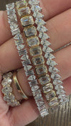 14k White Gold Lab Grown Pear Diamond Slanted Tennis Bracelet 9.50ctw