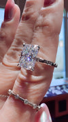 14k Yellow Gold 6.00ct Lab Grown Elongated Cushion Diamond Solitaire Engagement Ring